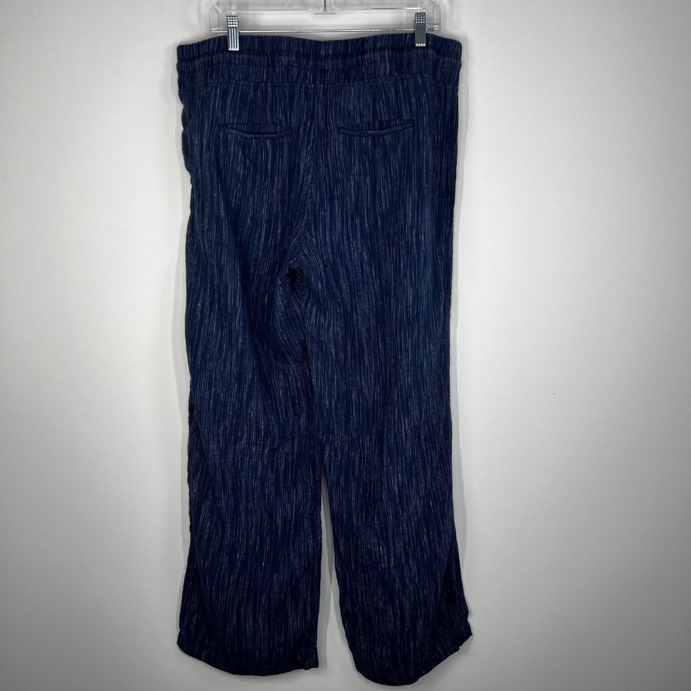 Athleta Cabo Textured Linen Wide Leg Pants in Rain Dance  Size 16 - Picture 3 of 13